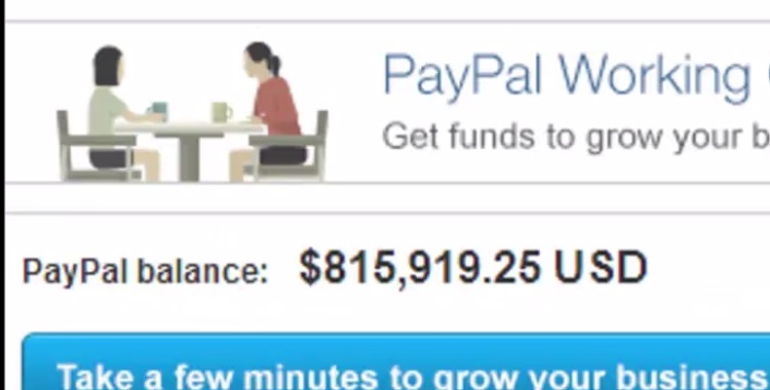 fake paypal screenshot