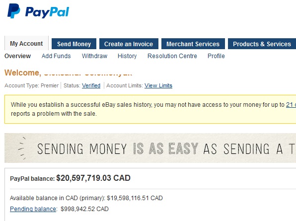 fake paypal money